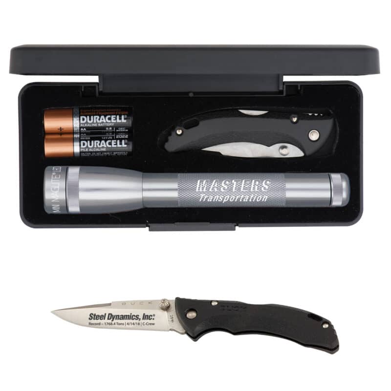 "AA" LED Mini Maglite® With Buck® "Bantam Bbw" Knife - 1