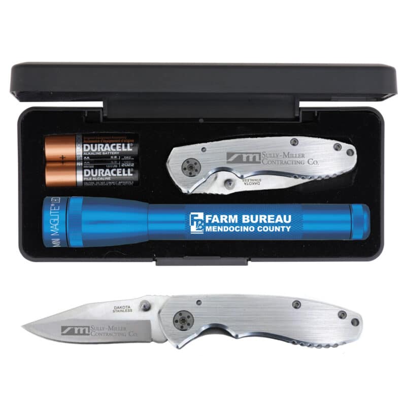 "AA" LED Mini Maglite® With Warhawk Pocket Knife - 1