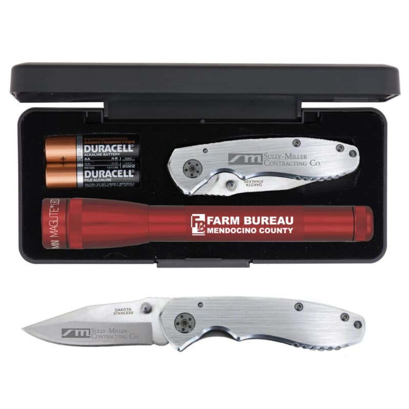 "AA" LED Mini Maglite® With Warhawk Pocket Knife - 2
