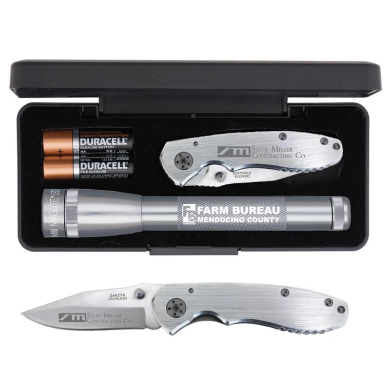 "AA" LED Mini Maglite® With Warhawk Pocket Knife - 3