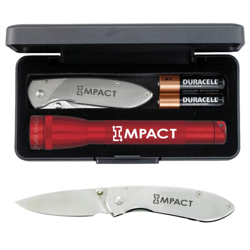 "AA" Mini Maglite® With Buck® "Nobleman" Knife - 2