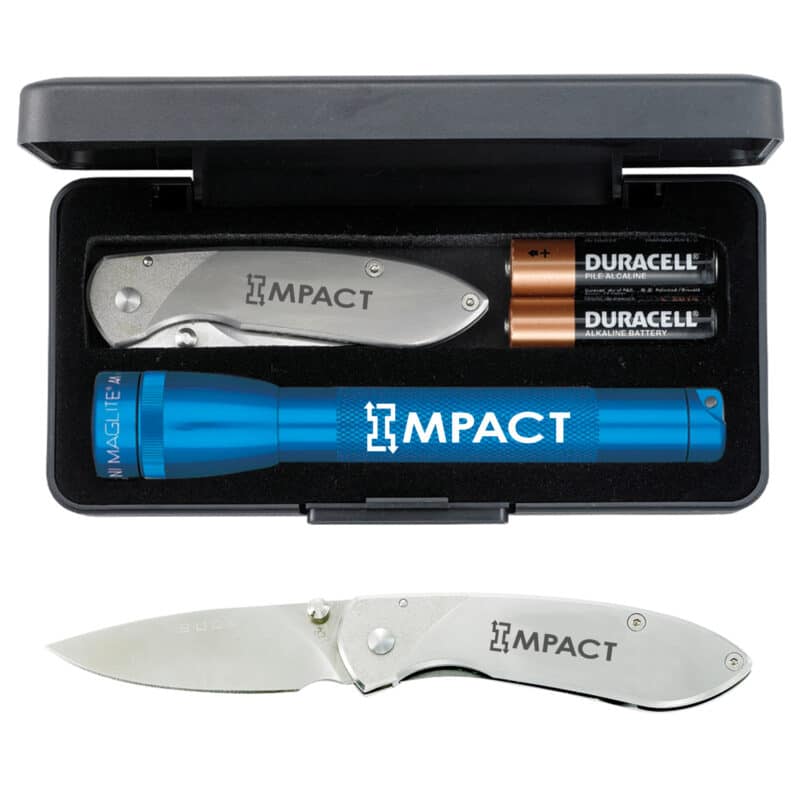 "AA" Mini Maglite® With Buck® "Nobleman" Knife - 3